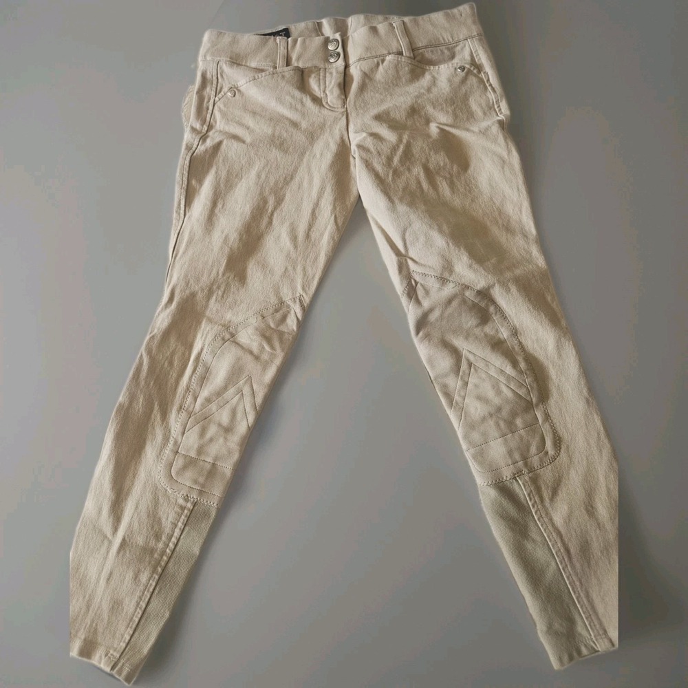 Ariat Women's Knee‎ Patch Breeches Horseback Riding Pants Beige Sz 24R